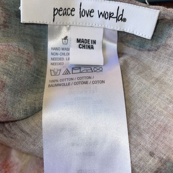 Peace Love World Colorful Tie-Dye 100% Cotton Scarf/Wrap Festival Hippie - Picture 6 of 6